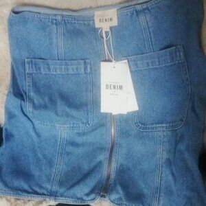 Sezane Fox Denim Skirt